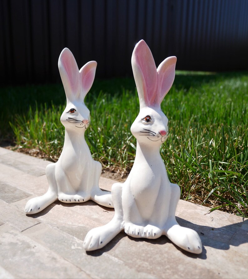 White Porcelain Bunny Easter Bunny Ceramic Décor Rabbit - Etsy
