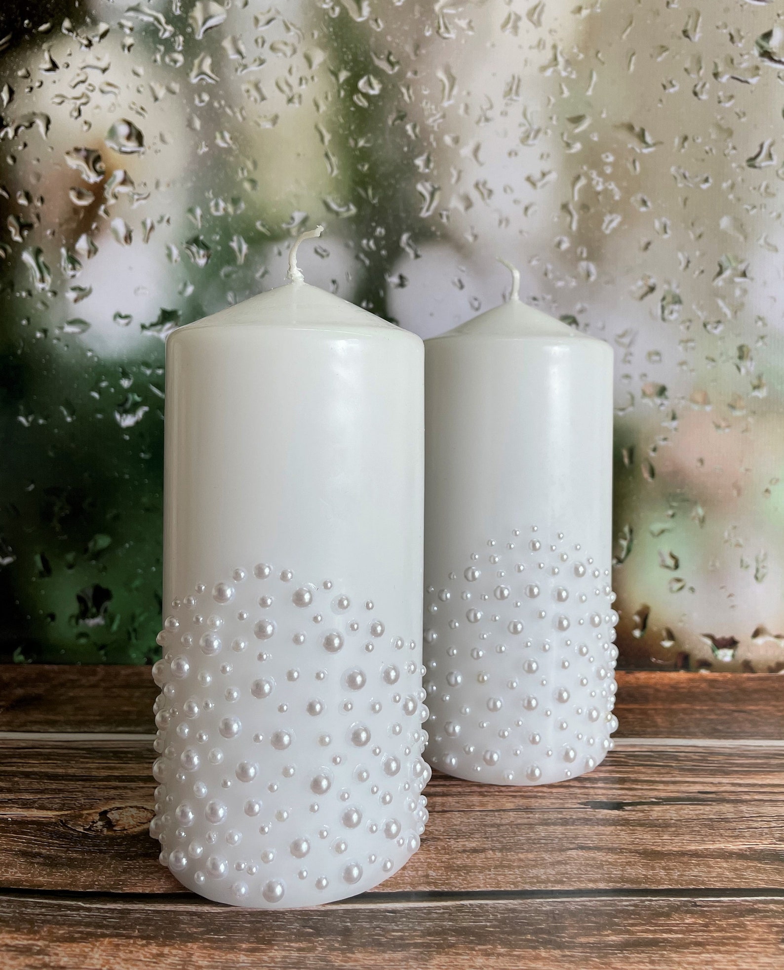 2 Decorative Pillar Candles3x6 inch Unscented for Home Etsy.de