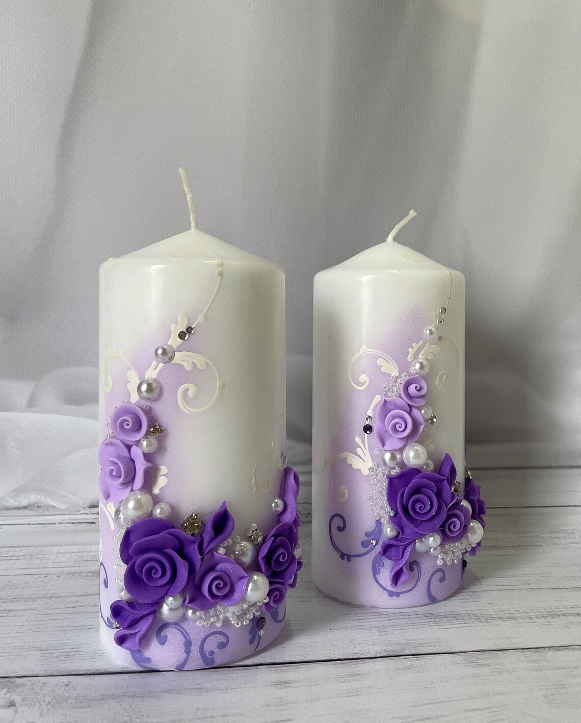 2 Decorative Pillar Candles3x6 Inch Unscented for Home Etsy