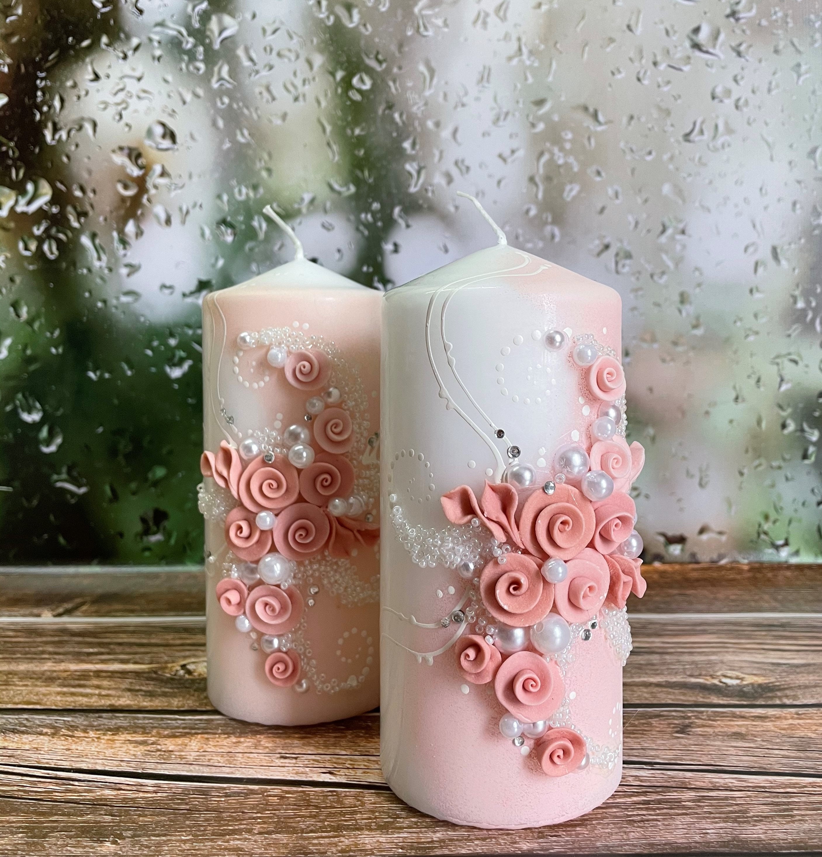2 Decorative Pillar Candles3x6 inch Unscented for Home Etsy