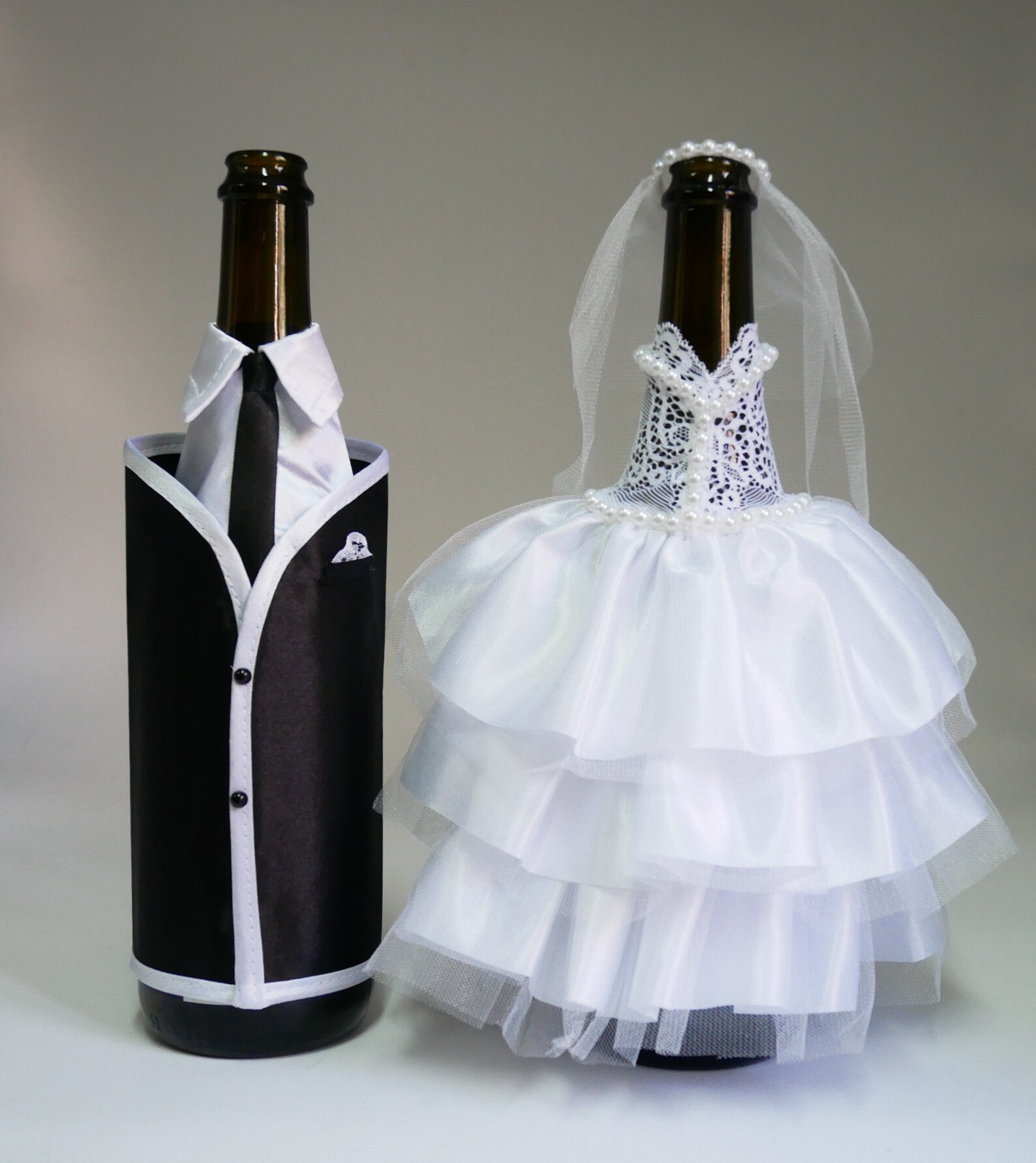 Bride and Groom Wine Bottle Covers Wine Bottle Dressup for Etsy