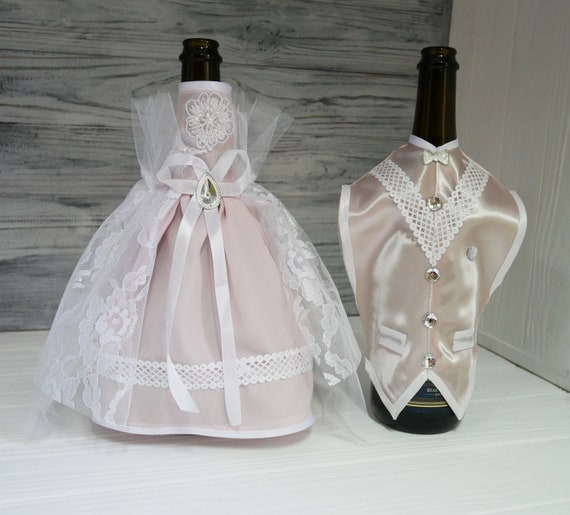 Bride And Groom Wine Bottle Covers Wedding Couple Wine