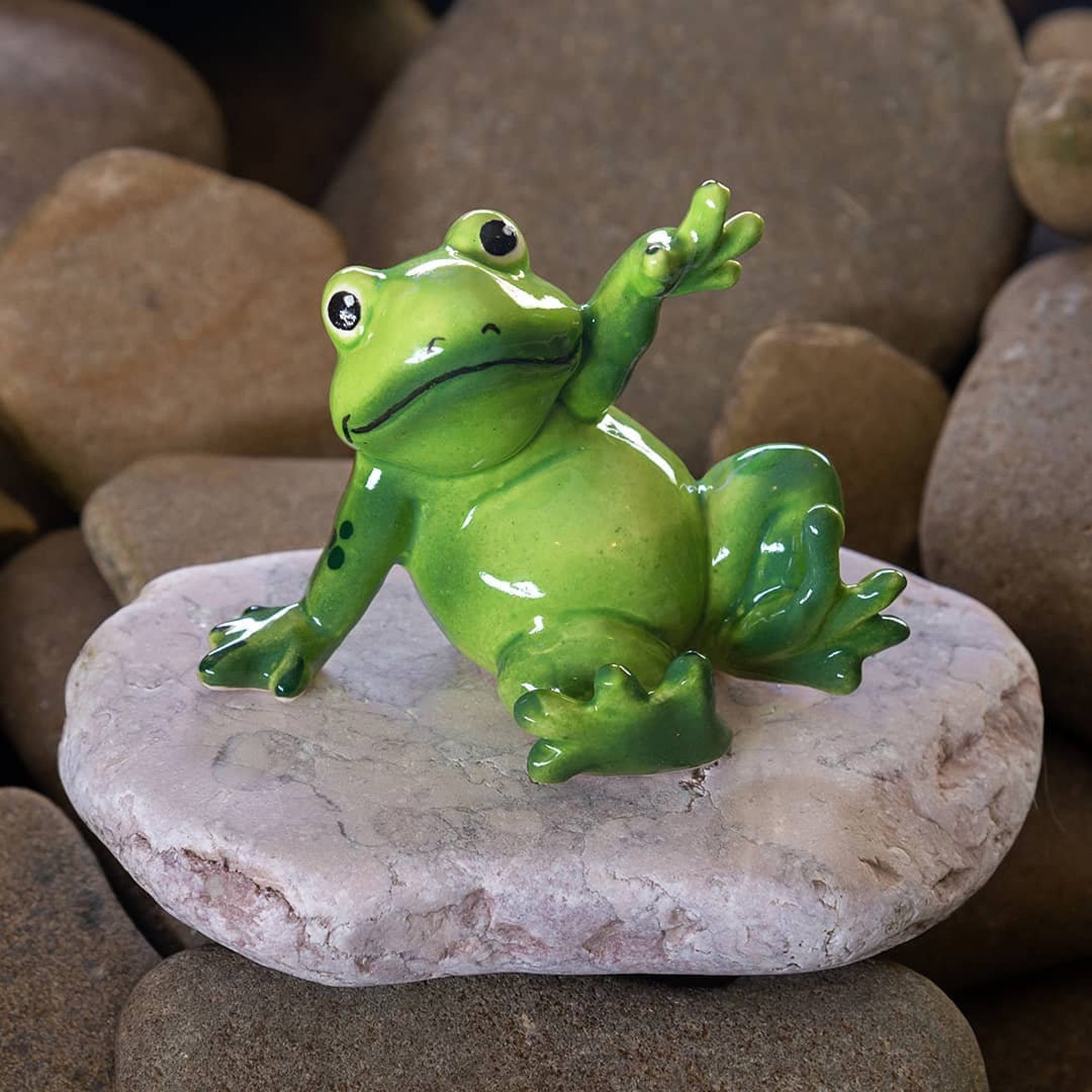 Cute Frog Figurine Garden Décor Ceramic Frog Yard | Etsy