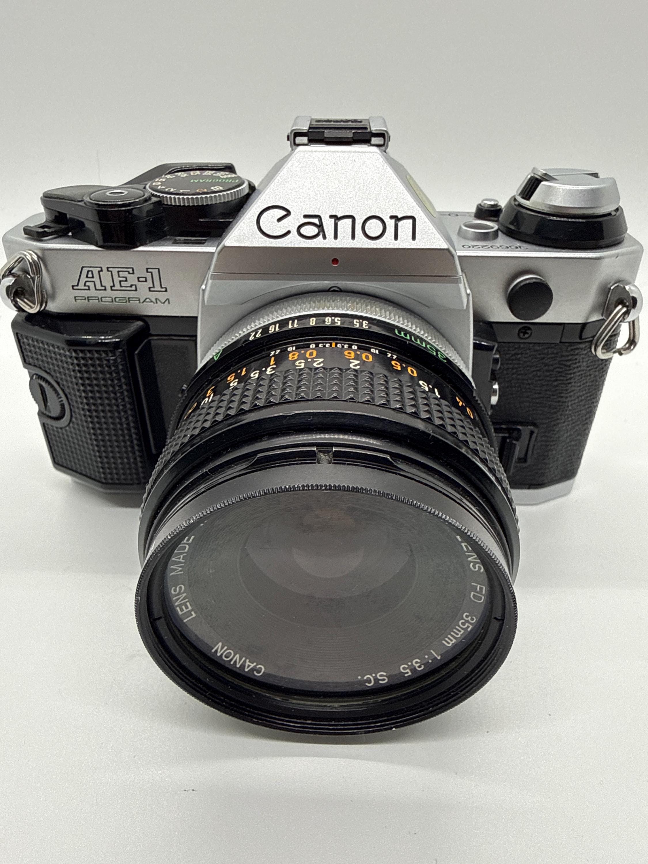Canon AE-1 Program Film Camera With Canon 35mm F/3.5 FD Lens - Etsy