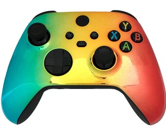 Custom Microsoft Xbox Series X Controller - Glossy Chrome Green Gold Red