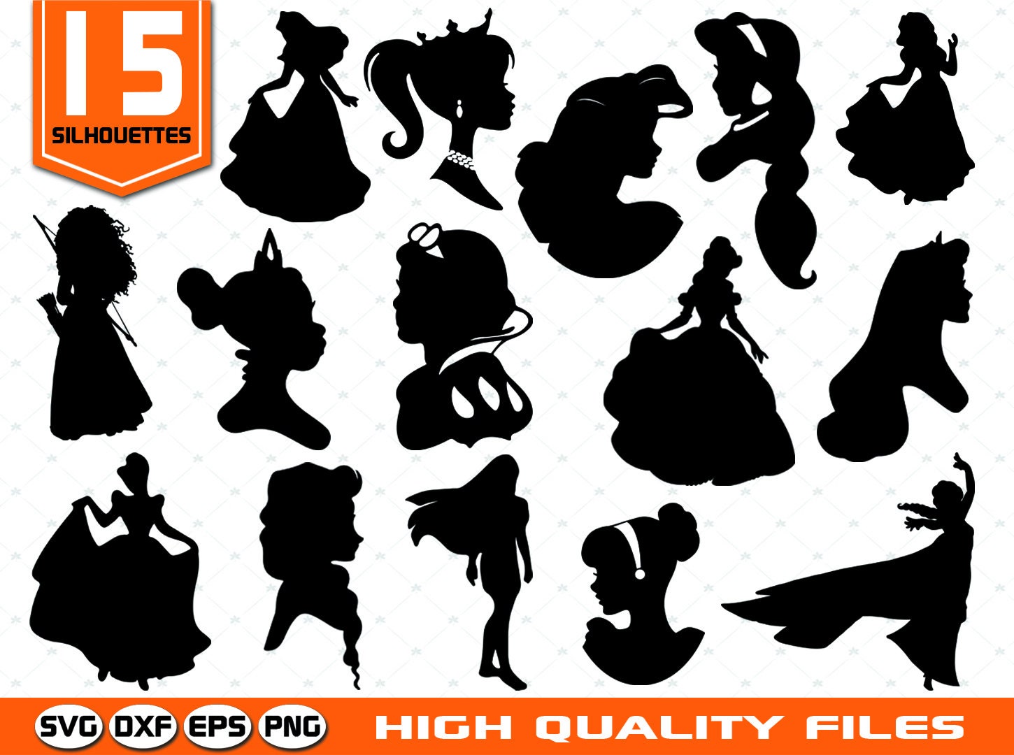 Download Princess Silhouettes Svg Disney Princess SVG Princess Clip ...
