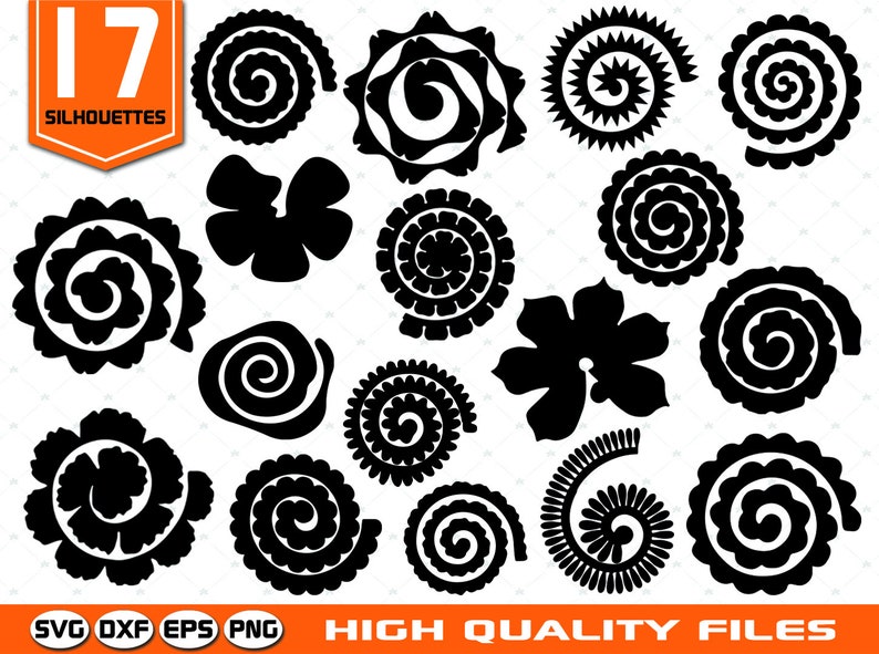 Download Paper flowers Templates SVG Rolled paper flowers Paper | Etsy