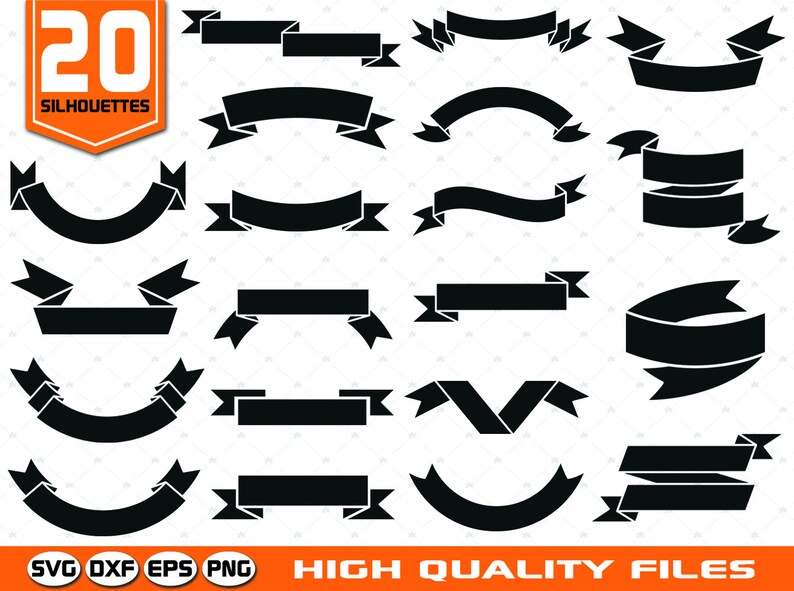 Download Banner Silhouettes SVG Badges SVG Ribbon SVG Label svg | Etsy