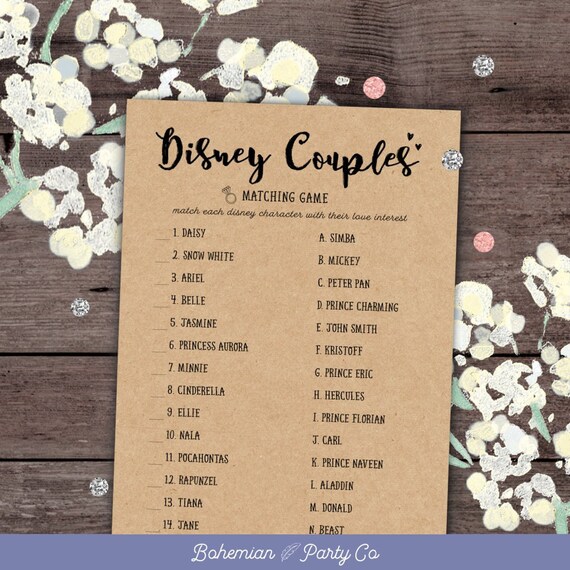 Disney Bridal Shower Game Idea Disney Bridal Shower Game Idea