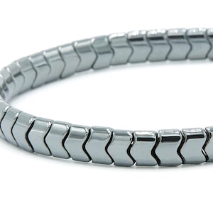 Natural Stone Unisex Hematite Silver Arrow 6mm Adjustable Bracelet Fathers Day Spiritual Healing