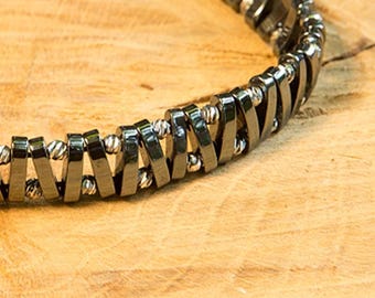 Bracelet En Argent 925 Et Pierre D'hématite En Forme De Cœurs 6mm - Fait Main En France - Neuf - Bijou Artisanal