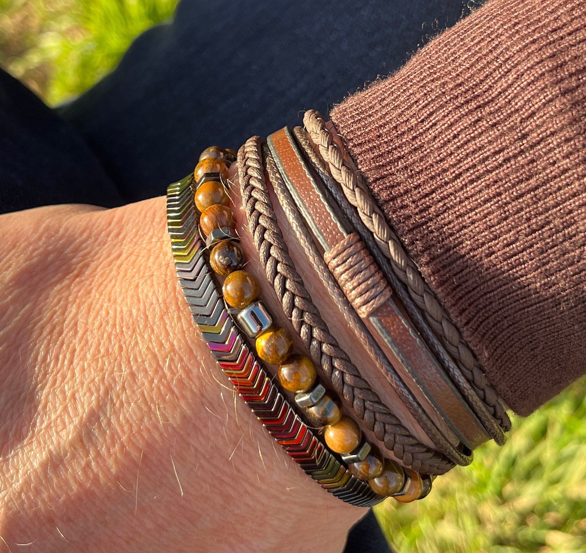 Leather and Stone Jewelry - Etsy Leather and Stone Jewelry - Etsy