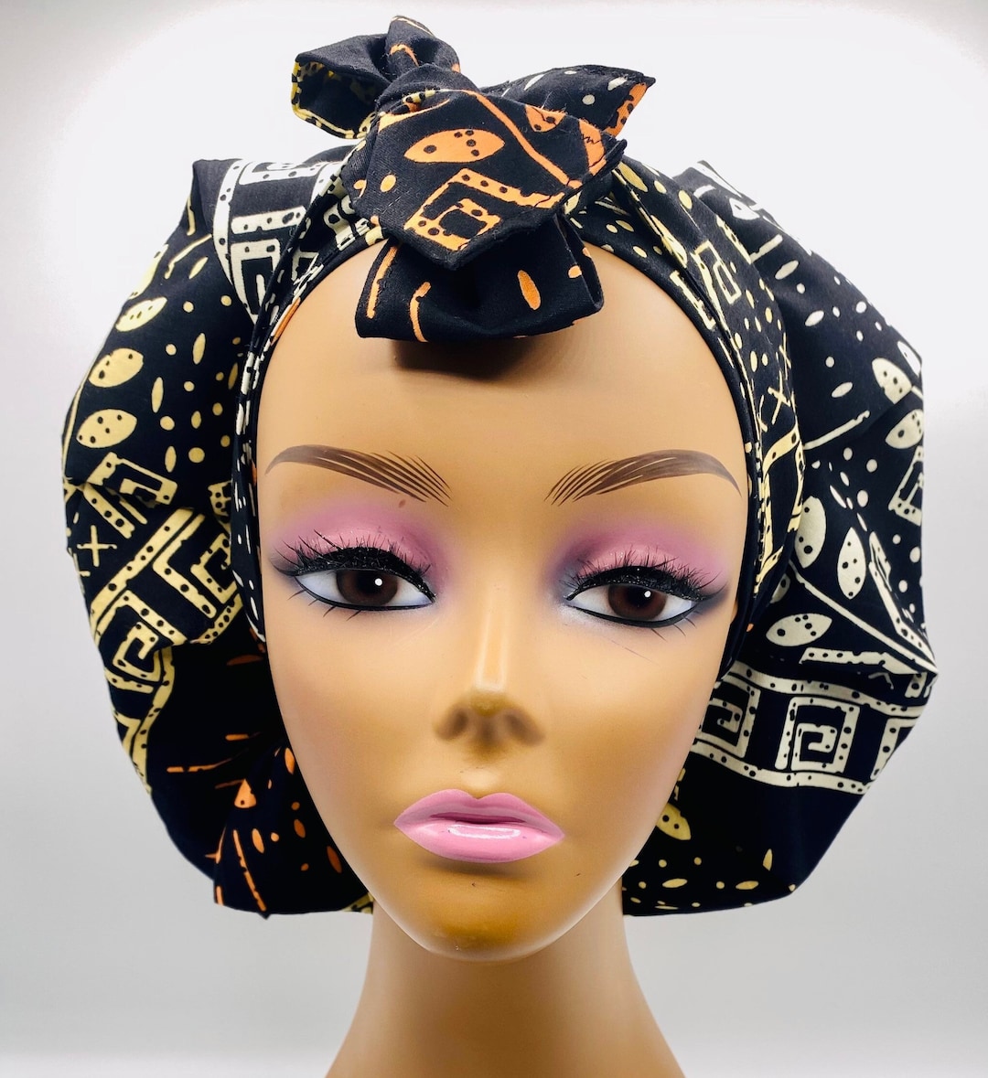 Handmade Ankara Satin-lined Bonnet: Adjustable African Print Headwrap ...