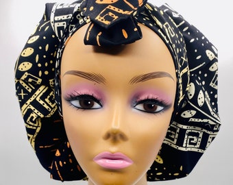 Handmade Ankara Satin-Lined Bonnet: Adjustable African Print Headwrap