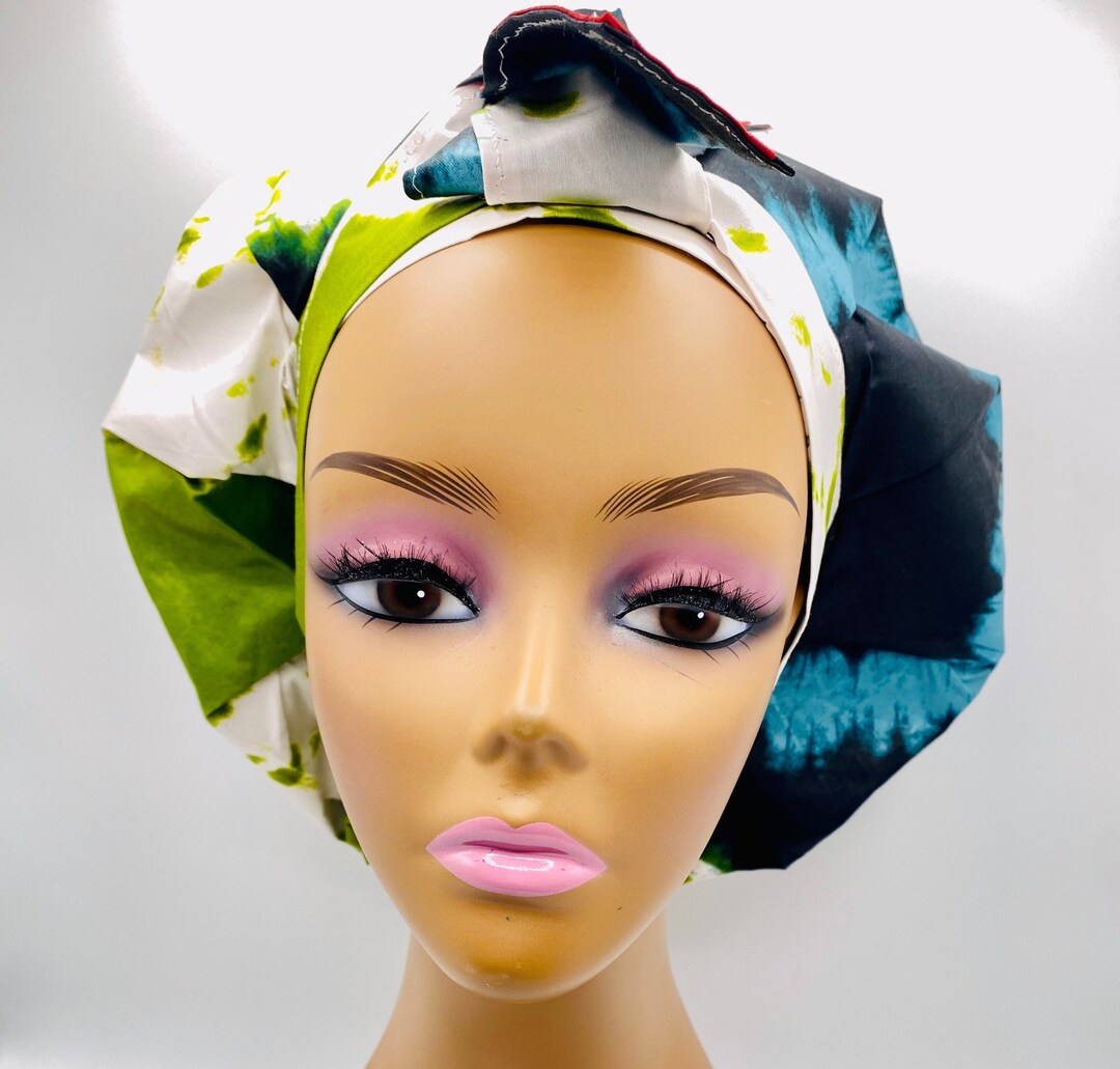 Handmade Ankara Satin Lined Bonnet: Adjustable African Print Headwrap ...