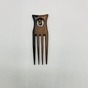 Ilarun African 4-Tail Precision Parting and Detangling Wood Comb, Smooth Finish Comb, Decorative Comb