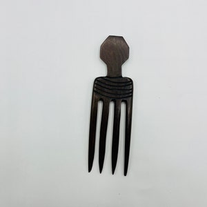 Illarun 4-Tail Precision Parting and Detangling African Wood Comb, Smooth Finish Comb, Decorative Comb, Rat Tail Comb, Braid Take Down Comb