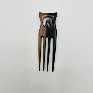 Ilarun African 4-Tail Precision Parting and Detangling Wood Comb, Smooth Finish Comb, Decorative Comb