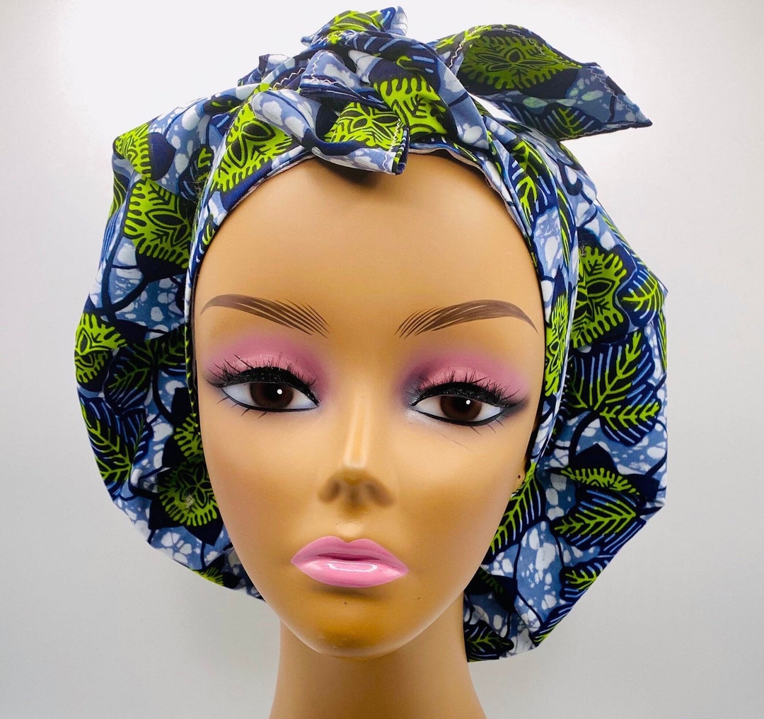 Handmade Ankara Satin-lined Bonnet: Adjustable African Print Headwrap ...