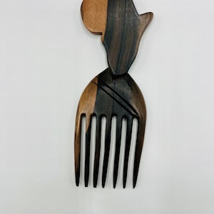 Africa Carved Wood Comb, Beard Comb,  Afro Pick, Wood Hair Pick, Wood Comb, Home Decor, Decorative Ebony comb, Smooth Finish Comb