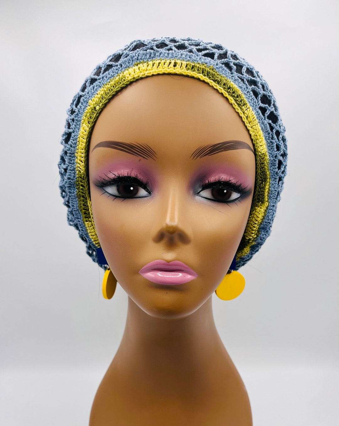 Multicolor Elastic Free Crochet Mesh Hair Net No Elastic Net Etsy