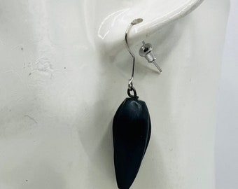 Handmade Teardrop Wood Dangle Earrings