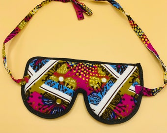 Handmade African Print Eye Mask: Plush Comfort, Full Light Blockout