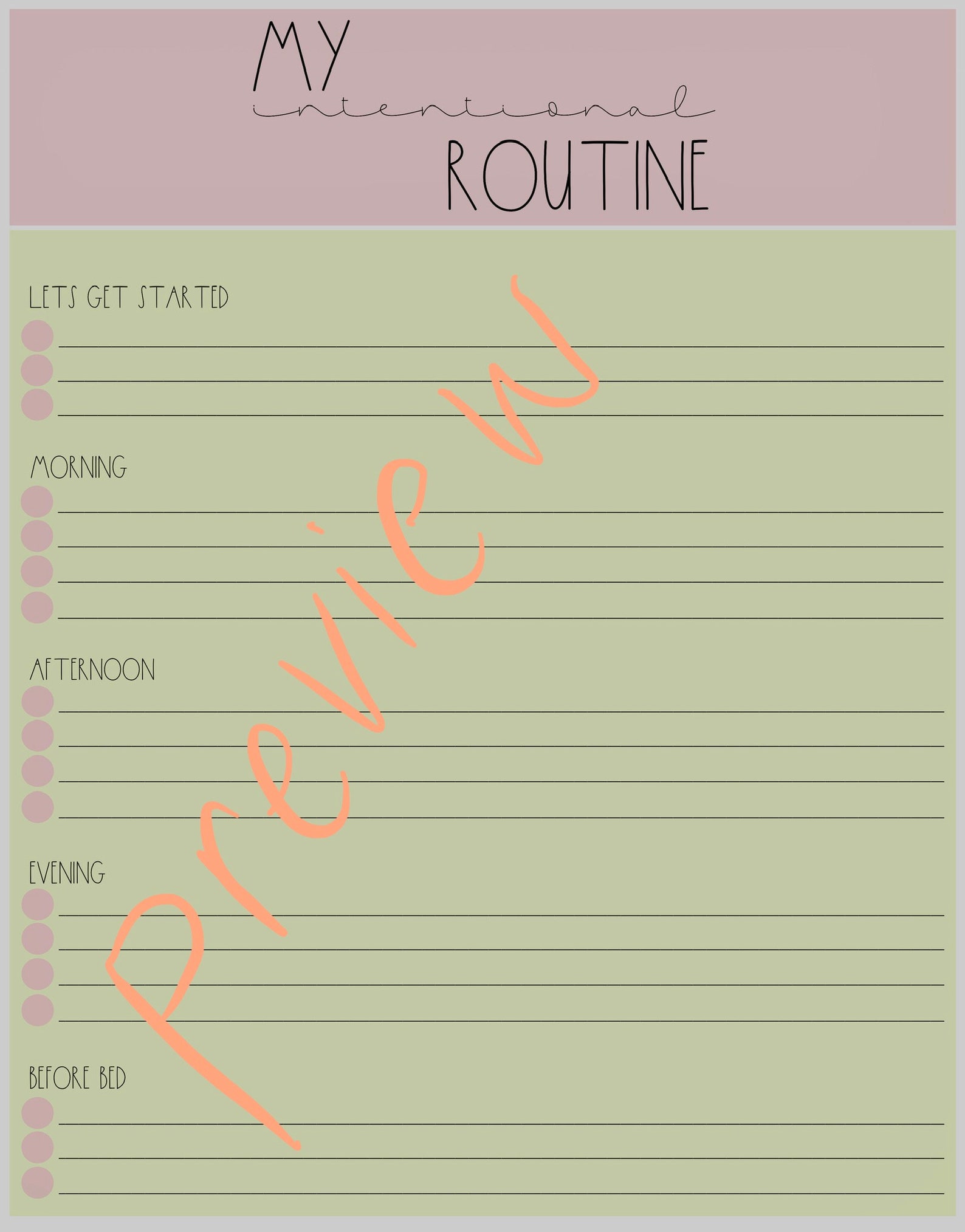 Daily Routing Template Insert for Digital Planning Digital Etsy Australia