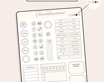 Pegatinas de fitness para el día a día / Goodnotes precortadas (descarga digital)