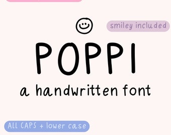 Fuente manuscrita Poppi para Goodnotes / Fuente simple para iPad