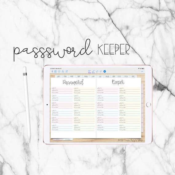 Password Keeper Insert for Digital Planning | Etsy