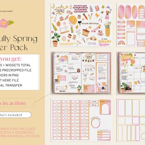 Lente digitaal stickerpakket | Digitale decoratieve stickers | Lente Digitale Planning | Digitale planner-stickers | Lente digitale planner |