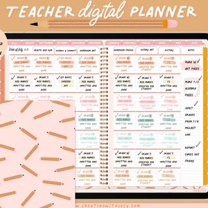 Planificateur numérique d'enseignant non daté | Planificateur d'enseignant | Planificateur numérique de janvier + juillet Start Teacher | Goodnotes 5