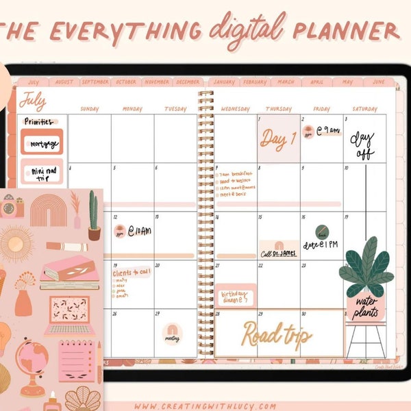 Undated  Everything Digital Planner | Build your own digital planner | Base Planner | Academic digital planner Goodnotes 5|  planner