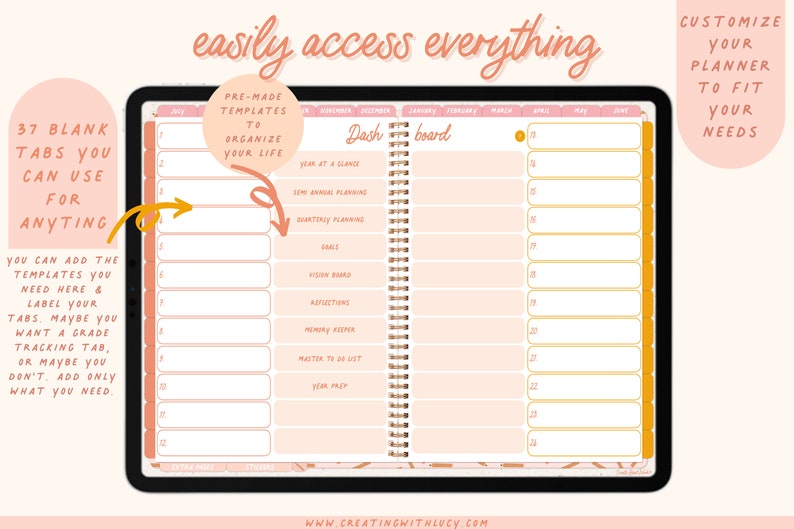 Undated Teacher Digital Planner | Goodnotes Compatible - Etsy