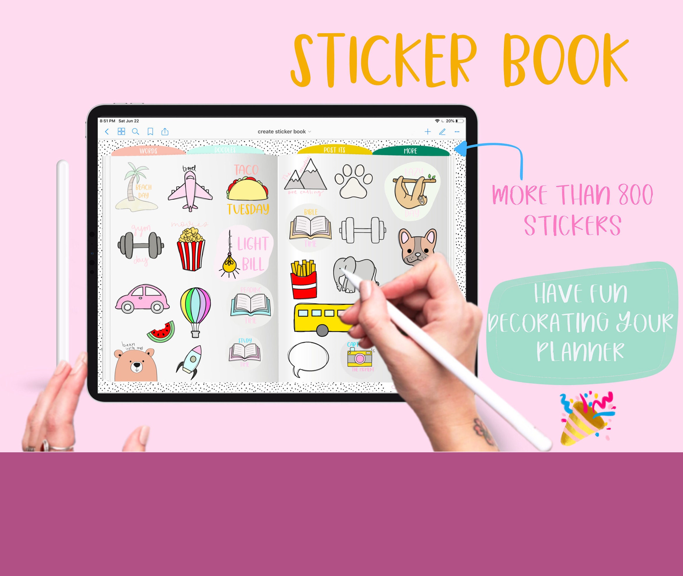 Precropped STICKERS For GOODNOTES iPad Stickers Notability Digital