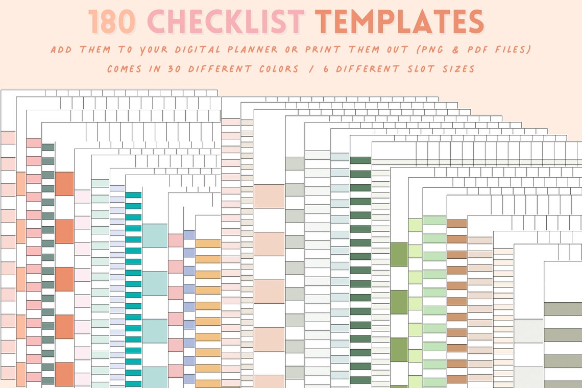 Checklist Inserts for Digital Planning Goodnotes 5 - Etsy