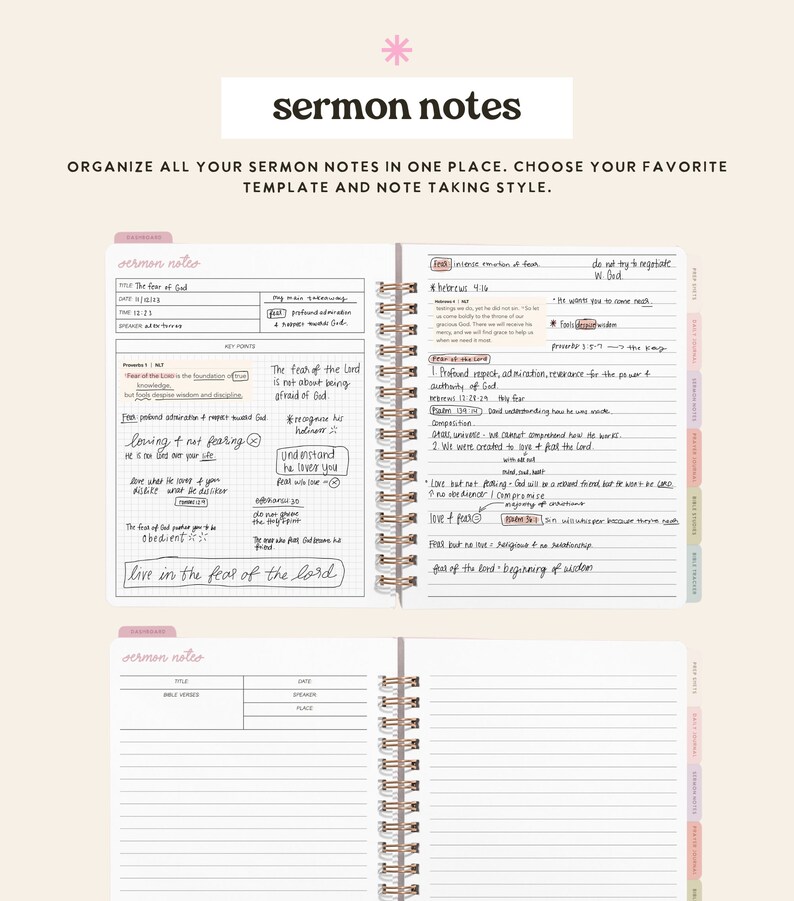 Digital Faith Journal | Bible Study, Sermon Notes (digital Download) - Etsy