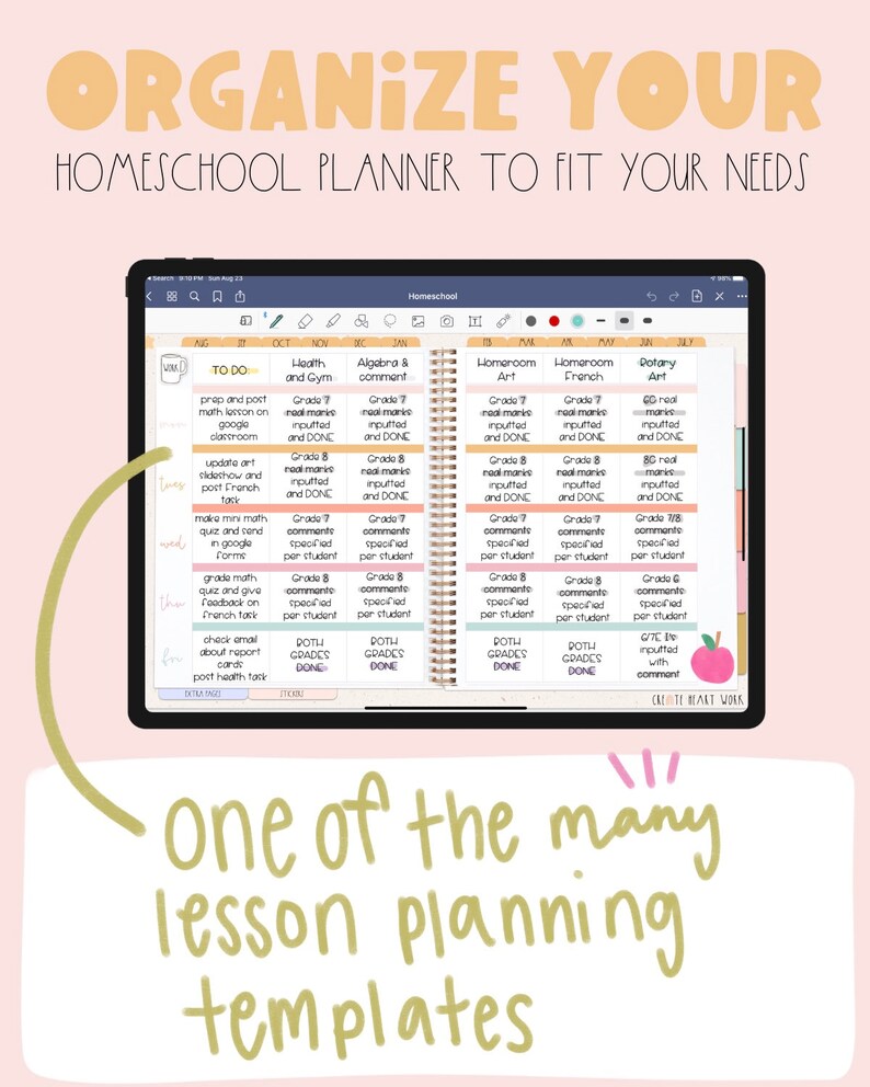 Digital Homeschool Planner Ipad Homeschool Planner Goodnotes Etsy