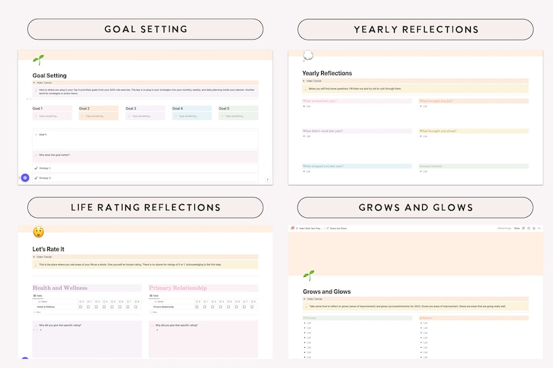 2024 Heart Work Notion Planner | Goal Setting, Reflections (digital ...