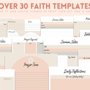 Faith Inserts for Digital Planning | Goodnotes 5  | Sermon Notes Planning Inserts| Faith Inserts for Digital Planning | Faith Printables