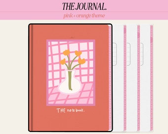 Diario digital rosa y naranja – Cuaderno de 22 materias (PDF)