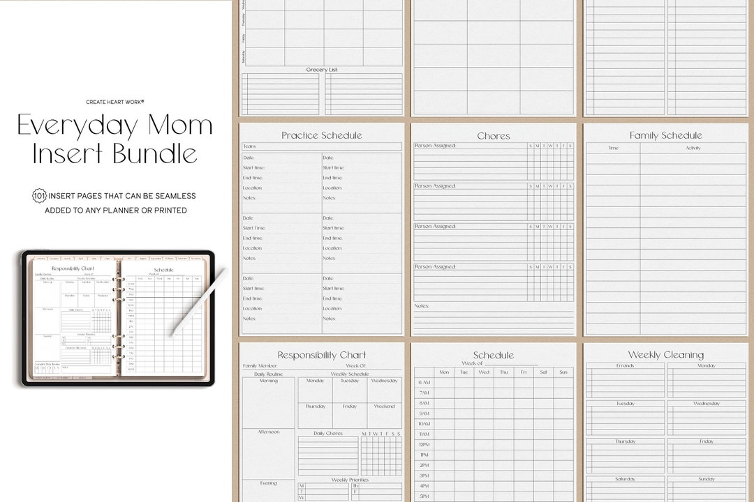 Mom Planner Inserts | Household Organizer, Goodnotes Templates (PDF) - Etsy