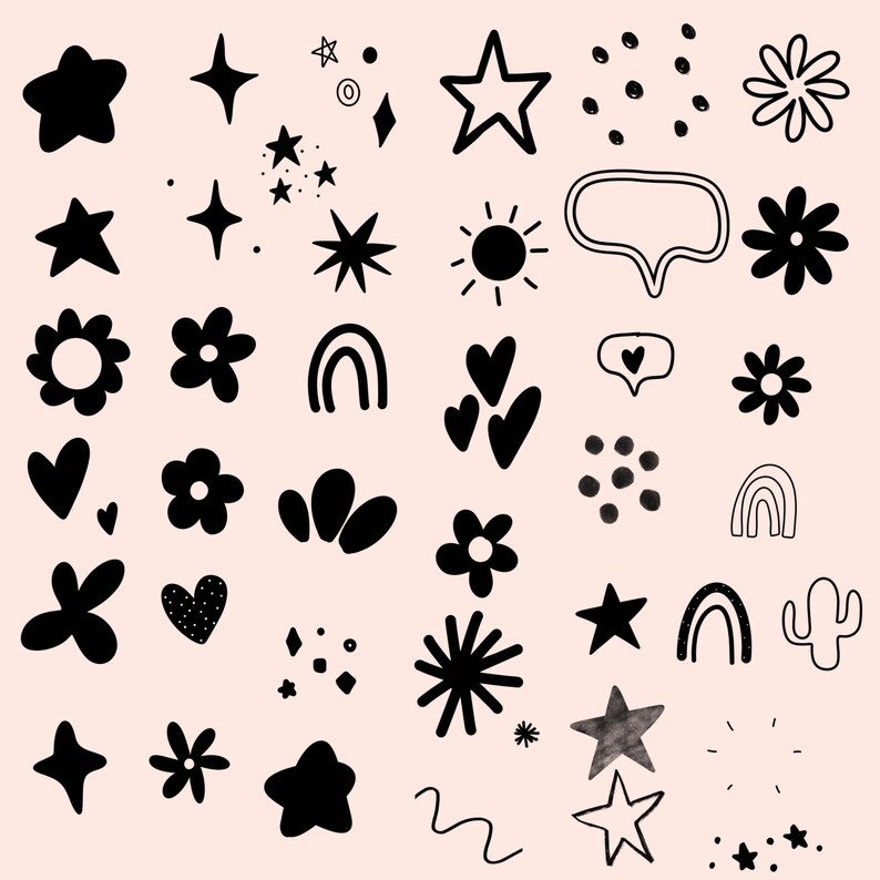 Procreate Stamp Pack Doodle Stamps for Procreate Stamp Etsy