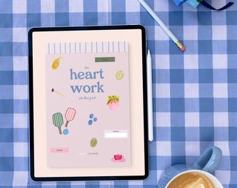 Pegatinas digitales Heart Work Vol. 2 / Pegatinas divertidas para planificador en iPad (Goodnotes)