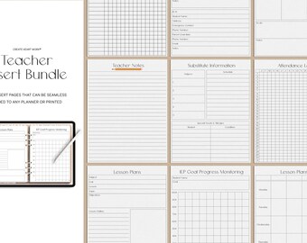 Digital Teacher Planner Inserts | 103 Templates (PDF, PNG)