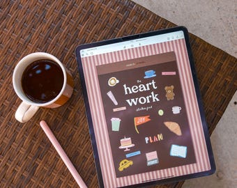 Pegatinas digitales Heart Work Vol. 3 / Pegatinas para iPad de Goodnotes