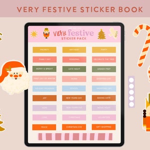 Very Festive Digital Sticker Bundle | Digital Planner Winter Stickers| Winter Stickers| Goodnotes Stickers Winter | Pre-cropped Stickers