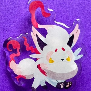 Hisuian Zorua acrylic pin
