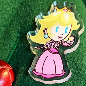 Princess Peach character acrylic smush pin